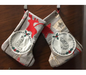 ADVENTSKALENDER 23. Dezember - Stickdatei - Merry Christmas Mistel Kranz